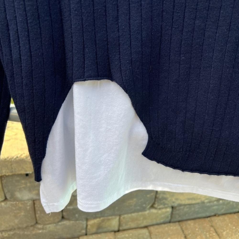 Ljve Italian sweater blazer with tee with cashmere feeling size M in navy color - Picture 2 of 6